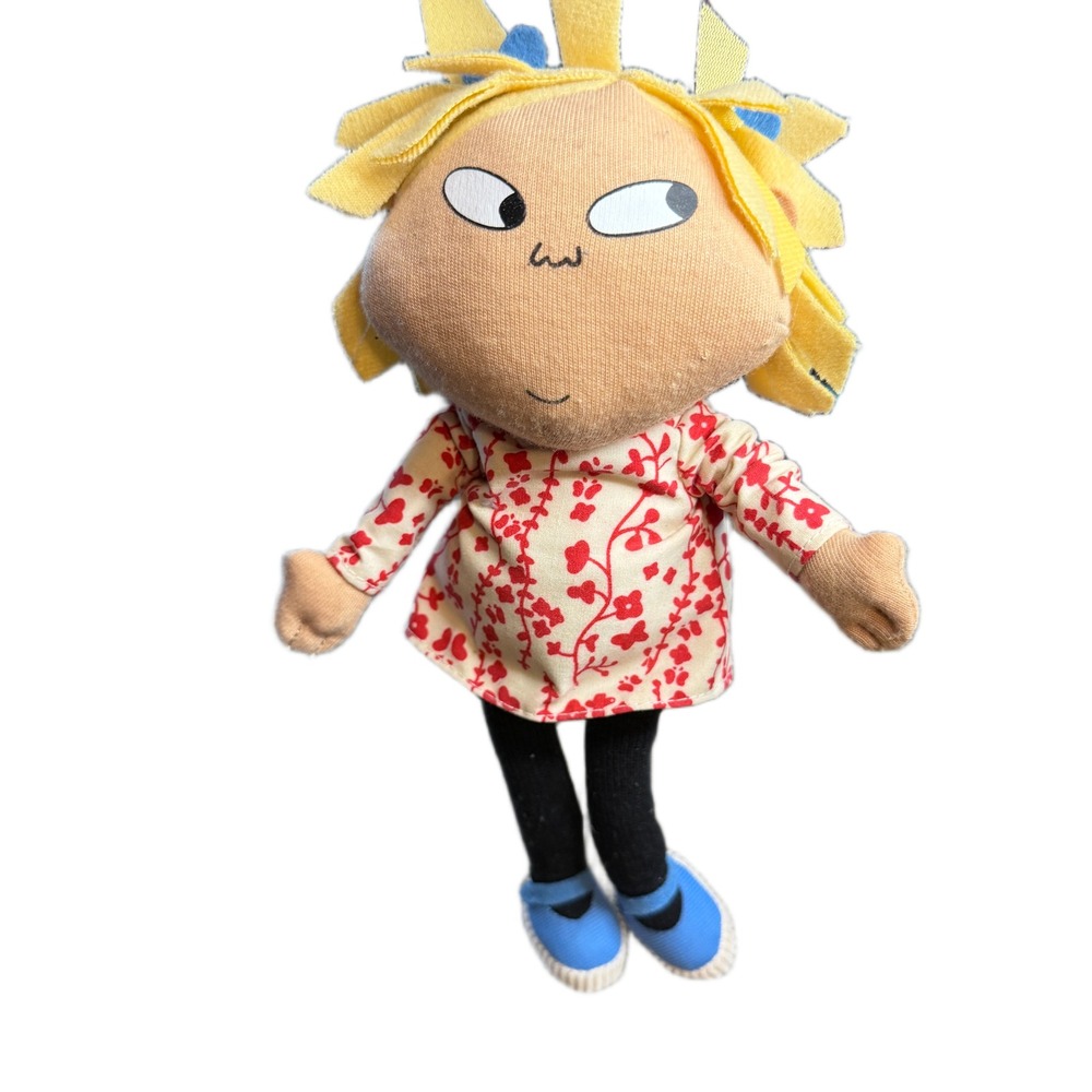 BBC Charlie and‎ Lola Lola Plush Rag Doll 10 Inch Red Floral Top Blue Shoes
